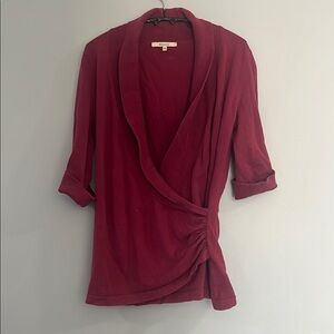 Elegant Burgundy Wrap Top